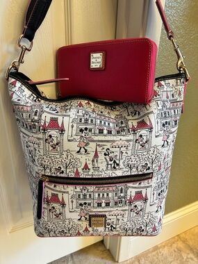 Dooney & Bourke Disney “Minnie in the Park” Hobo Bag AND Coordinating Wallet Set